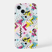 Postmodern Memphis Stijl Patroon iPhone 15 Case (Achterkant)