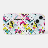Postmodern Memphis Stijl Patroon iPhone 15 Case (Achterkant horizontaal)