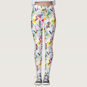 Postmodern Memphis Stijl Patroon Leggings (Voorkant)