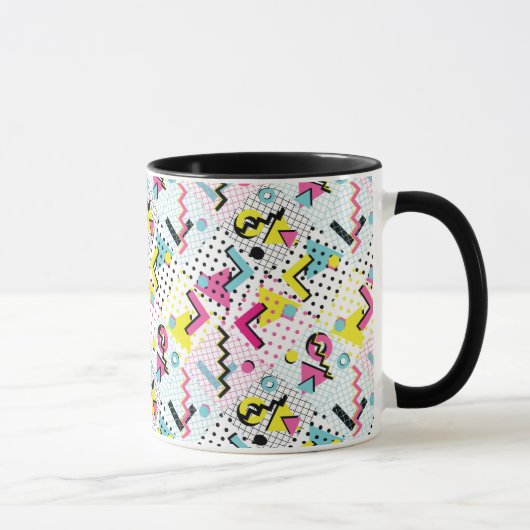 Postmodern Memphis Stijl Patroon Mok (Rechts)