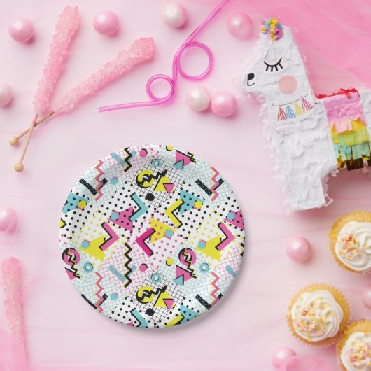 Postmodern Memphis Stijl Patroon Papieren Bordje (Feest)