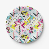 Postmodern Memphis Stijl Patroon Papieren Bordje (Voorkant)