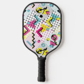 Postmodern Memphis Stijl Patroon Pickleball Paddle (Achterkant)