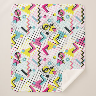 Postmodern Memphis Stijl Patroon Sherpa Deken