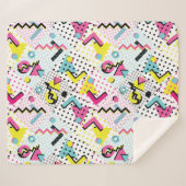 Postmodern Memphis Stijl Patroon Sherpa Deken (Voorkant (horizontaal))