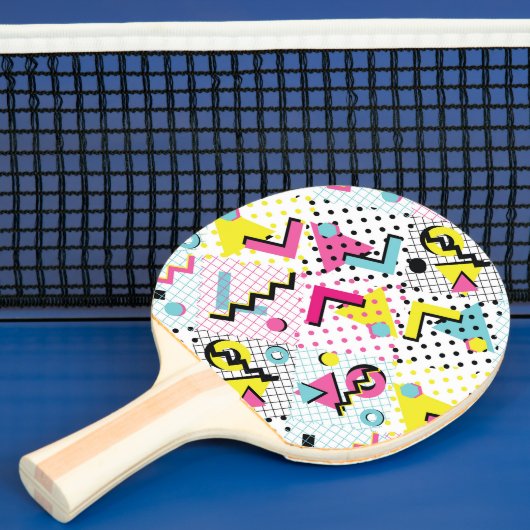 Postmodern Memphis Stijl Patroon Tafeltennisbatje (Insitu)