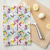 Postmodern Memphis Stijl Patroon Theedoek (Quarter Fold)