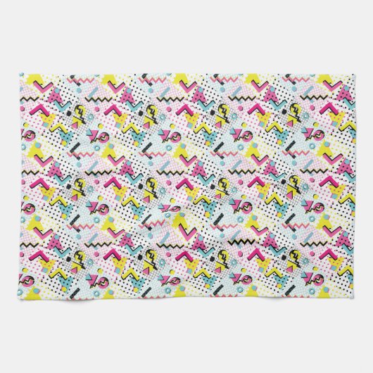 Postmodern Memphis Stijl Patroon Theedoek (Horizontaal)