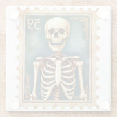 Postmortem No. 59 - Skeleton Stamp Halloween Glazen Onderzetter (Achterkant)