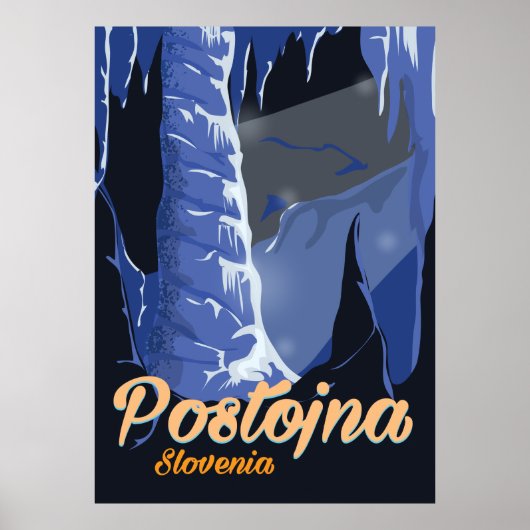 Postojna Slovenië vintage reisposter Poster (Voorkant)
