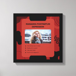 Postpartum Depressie Bewustzijn Design Beheren Canvas Afdruk