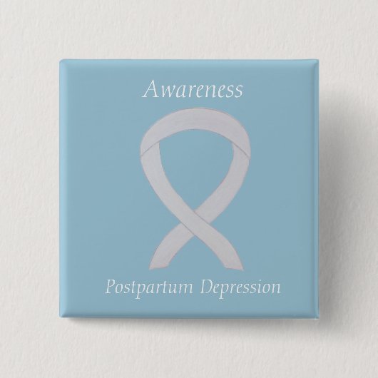 Postpartum Depression Awareness Custom Ribbon Pin Vierkante Button 5,1 Cm (Voorkant)