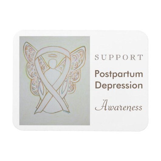 Postpartum Depression Awareness Ribbon Magnet Magneet (Horizontaal)