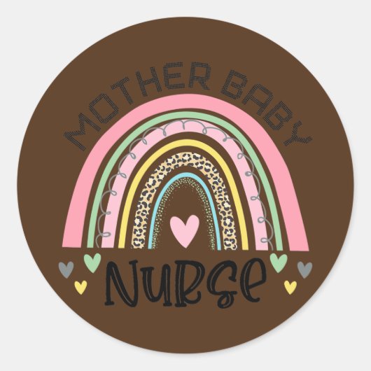 Postpartum Moeder Baby Verpleegster Postpartum Ver Ronde Sticker (Voorkant)