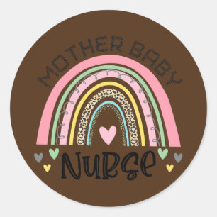 Postpartum Moeder Baby Verpleegster Postpartum Ver Ronde Sticker