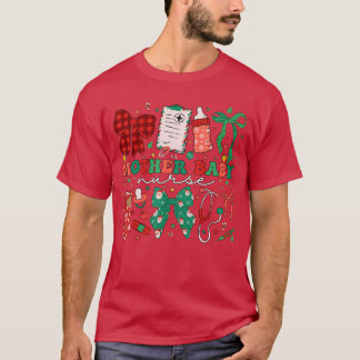 Postpartum Xmas Coquette Mother Baby Nurse Christm T-shirt