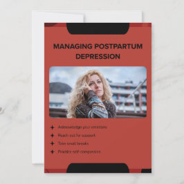 Postpartumdepressie Bewustzijn Design Beheren Feestdagenkaart