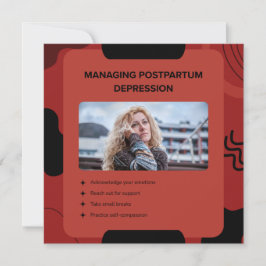 Postpartumdepressie Bewustzijn Design Beheren Feestdagenkaart