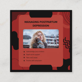 Postpartumdepressie Bewustzijn Design Beheren Vierkante Visitekaartje