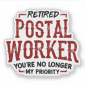 Postpersoneel in ruste niet langer prioritaire pos sticker (Voorkant)