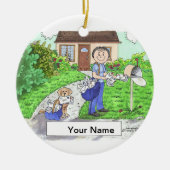 Postpersoneel - Vrouw Keramisch Ornament (Voorkant)