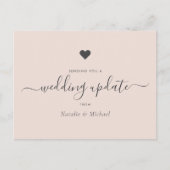 PostPone Weddenschap Update Elegant Script Blush P Briefkaart (Voorkant)