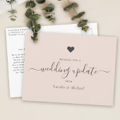 PostPone Weddenschap Update Elegant Script Blush P Briefkaart