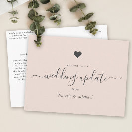 PostPone Weddenschap Update Elegant Script Blush P Briefkaart