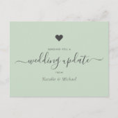 PostPone Wedding Update Elegant Script Greenery Briefkaart (Voorkant)