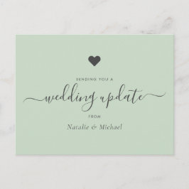 PostPone Wedding Update Elegant Script Greenery Briefkaart