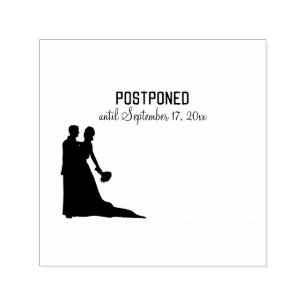 POSTPONED Dansende bruiloft Couple w New Event Dat Zelfinktende Stempel