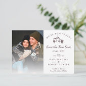 Postponed Wedding Couple Photo Mountain Landscape (Staand voorkant)