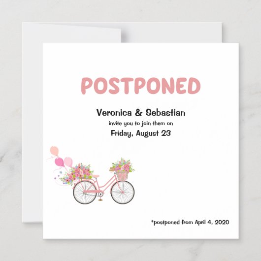 POSTPONED Wedding Event to Future Date Magnetische Uitnodiging (Voorkant)