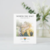 Postponed Wedding LGBTQ Save the Date with Photo Briefkaart (Staand voorkant)