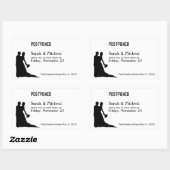 POSTPONED Wedding Silhouette Couple Rechthoekige Sticker (Vel)