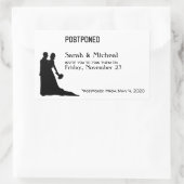 POSTPONED Wedding Silhouette Couple Rechthoekige Sticker (Tas)
