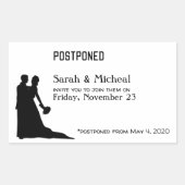 POSTPONED Wedding Silhouette Couple Rechthoekige Sticker (Voorkant)