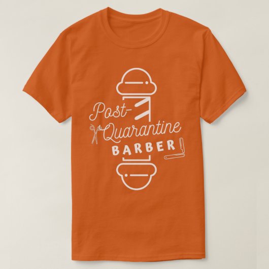 PostQuarantine Barber op White T-shirt (Design voorkant)
