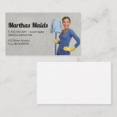 Postservice | Cleaning Lady Holding Mop Visitekaartje (Voorkant / Achterkant)