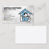 Postservice | Mop en Broom | Zeepbellen Visitekaartje (Voorkant / Achterkant)