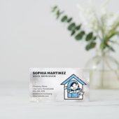 Postservice | Mop en Broom | Zeepbellen Visitekaartje (Staand voorkant)