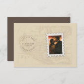 Poststempel en fotostempel Opslaan Datum Save The Date (Voorkant / Achterkant)