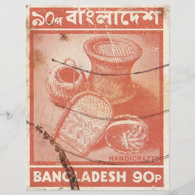 Poststempel in Bangladesh met handtekeningen (Voorkant)