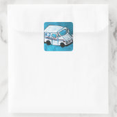 posttransportvoertuig vierkante sticker (Tas)