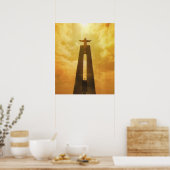  postugal, Lissabon, Kerk van Christo Rei Poster (Keuken)