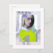 Postuumkaart voor jonge pastel- en fluo-dochter briefkaart (Voorkant / Achterkant)