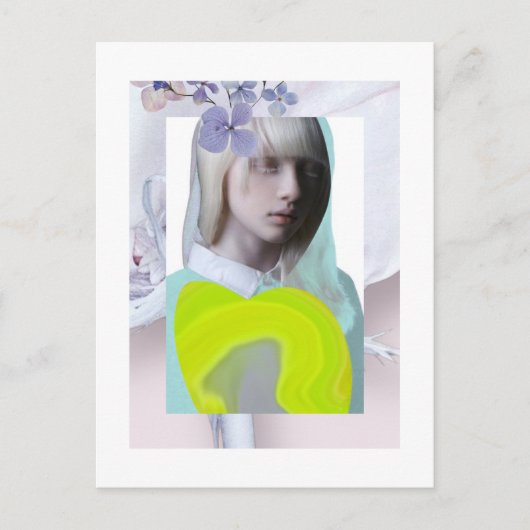 Postuumkaart voor jonge pastel- en fluo-dochter briefkaart (Voorkant)