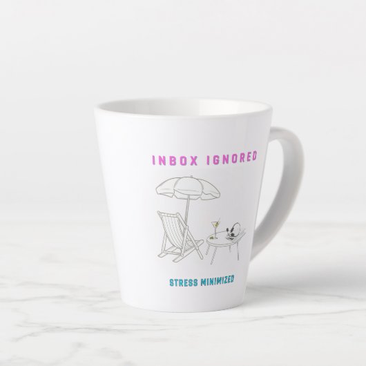 Postvak IN genegeerd, stress geminimaliseerd Latte Mok (Rechterhoek)