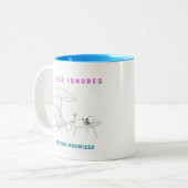 Postvak IN genegeerd, stress geminimaliseerd Tweekleurige Koffiemok (Voorkant links)