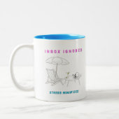 Postvak IN genegeerd, stress geminimaliseerd Tweekleurige Koffiemok (Links)